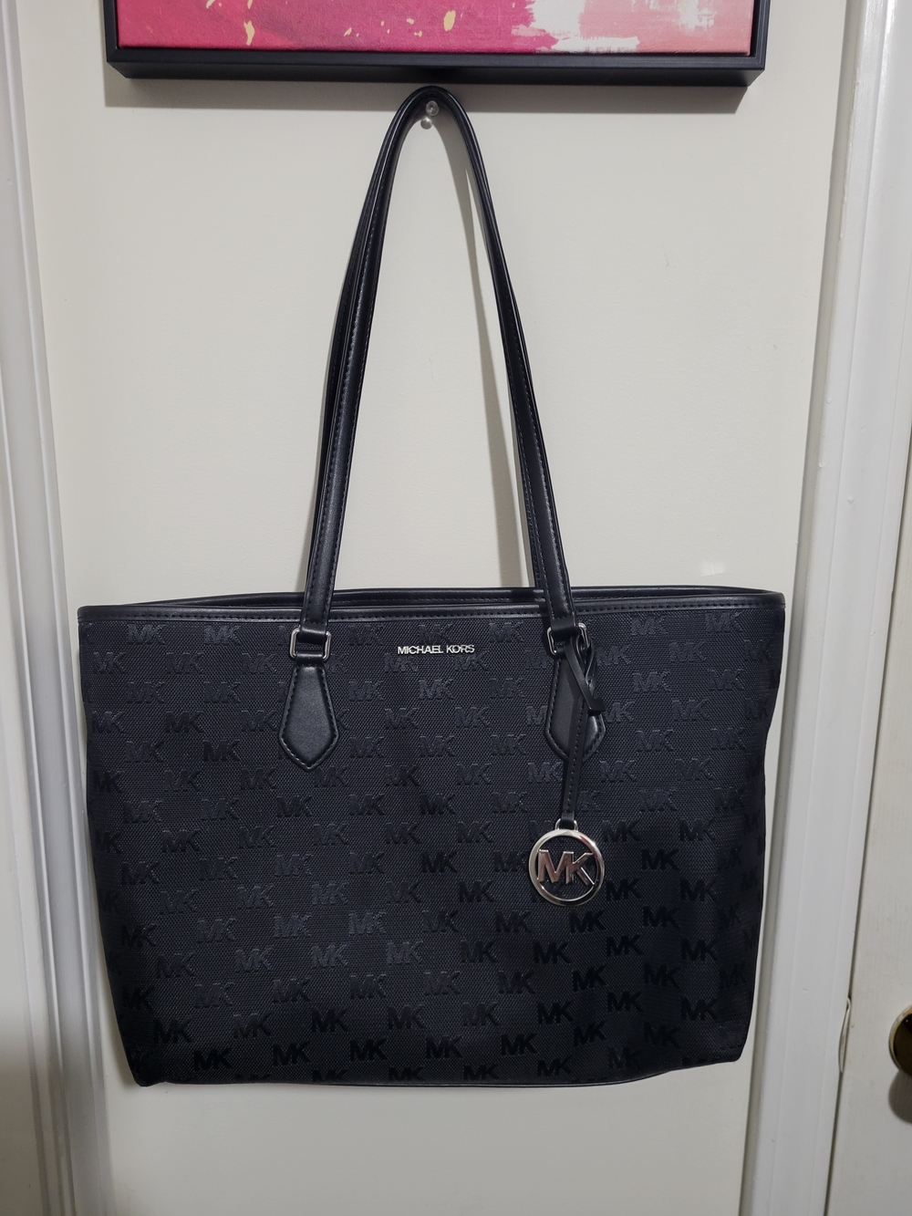 Authentic Michael Kors Black Signature MK Tote Bag